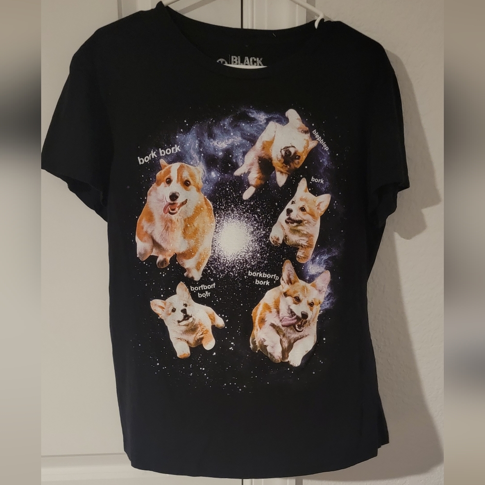 Black Matter Corgi Bork Medium Graphic tshirt